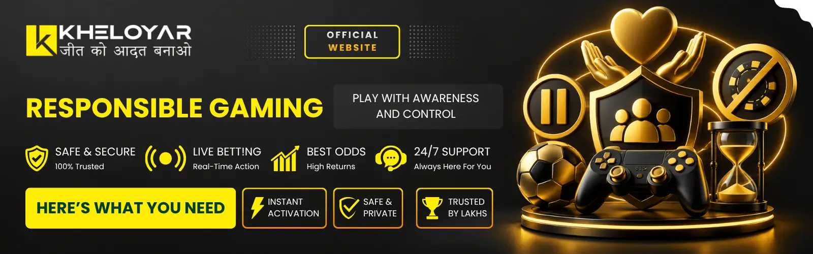 Kheloyaar Responsible Gaming - Play With Awareness and Control on Kheloyar Official Website